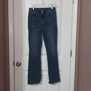 American Eagle skinny flare blue jeans